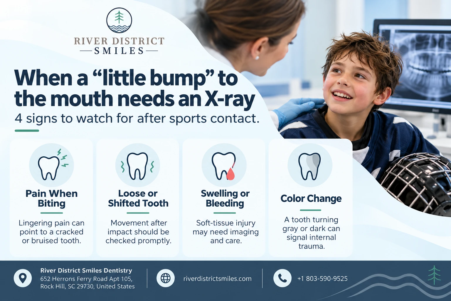 The Post-Game Dental Check: When a "little bump" to the mouth needs an X-ray.