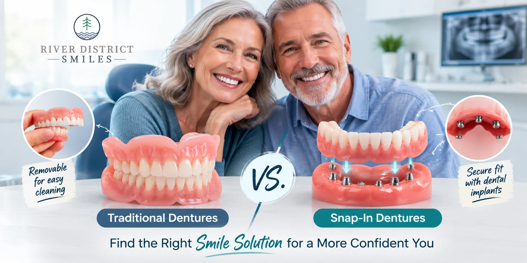 Dentures vs. Snap-In Dentures